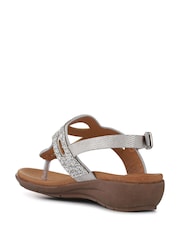 Pavers Silver Slingback Toe Post Sandals - Image 4 of 5