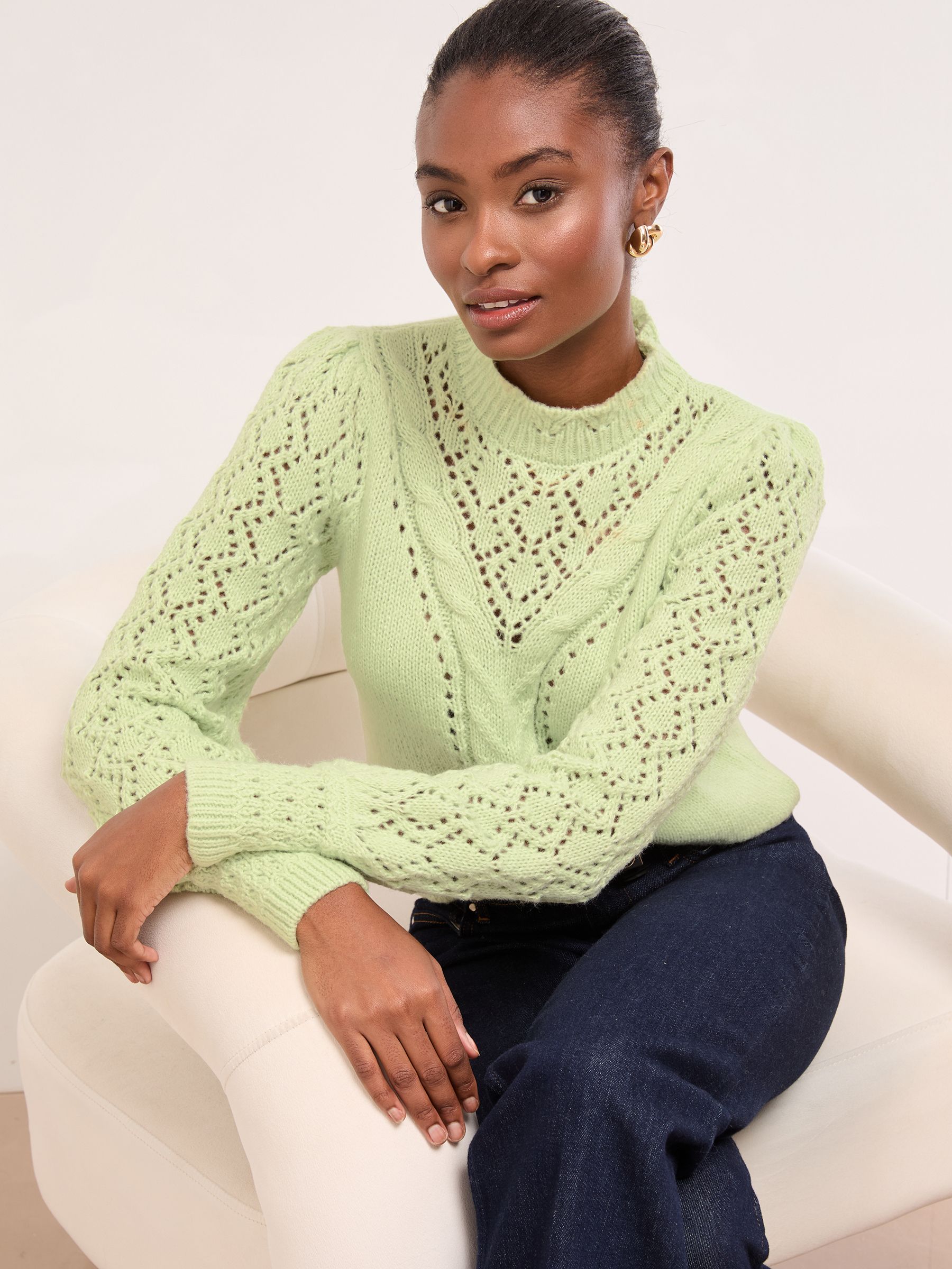新品/未使用■Her lip to　Check Knit Pul lover 新色】Trois Rib Knit Polo Top