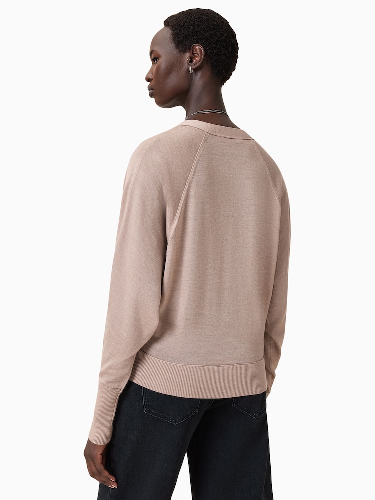 AllSaints Pink Honor V Cardigan - Image 2 of 8