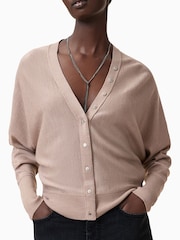 AllSaints Pink Honor V Cardigan - Image 6 of 8