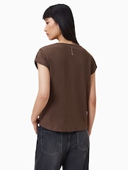 AllSaints Brown Anna V T-Shirt - Image 2 of 8