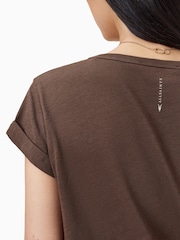 AllSaints Brown Anna V T-Shirt - Image 7 of 8