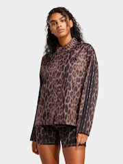 adidas Natural Seasonal Essentials Leopard Print Woven Overshirt  With 3-Stripes - Image 1 of 6
