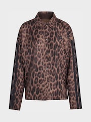 adidas Natural Seasonal Essentials Leopard Print Woven Overshirt  With 3-Stripes - Image 6 of 6