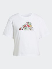 adidas White Food Cropped Loose Graphic T-Shirt - Image 6 of 6