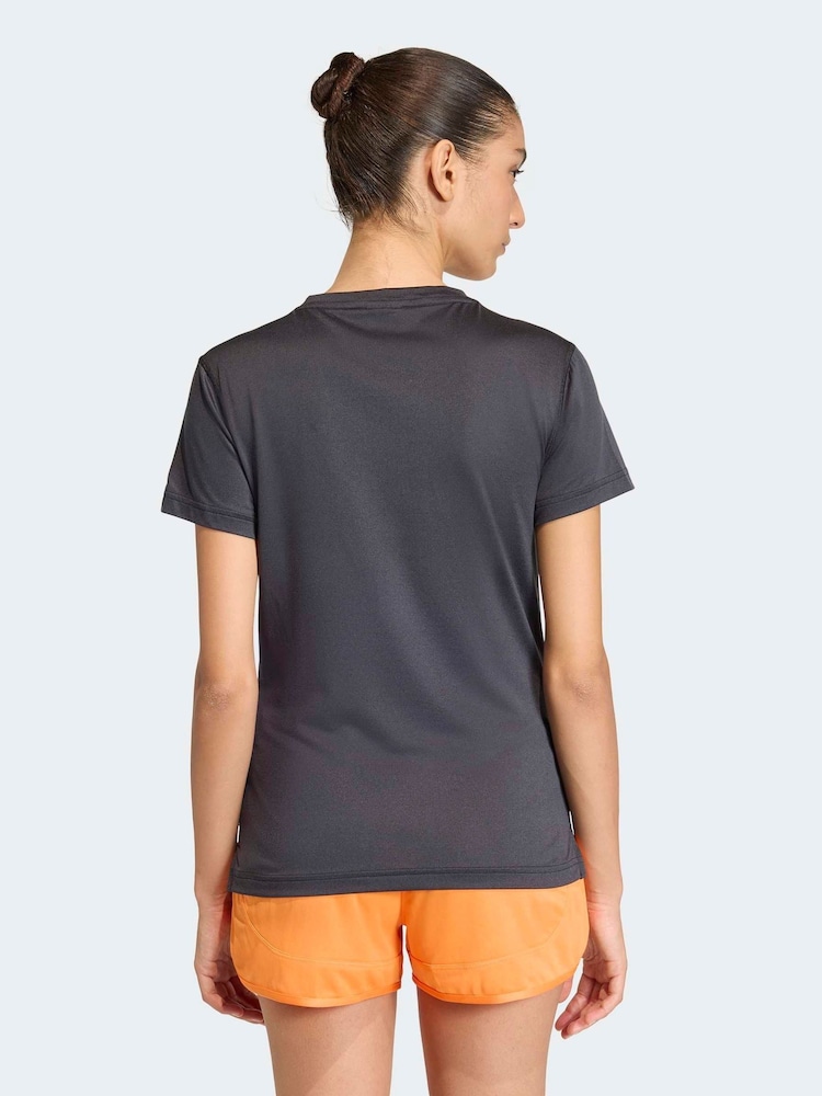 adidas Black Workout Essentials V-Neck T-Shirt - Image 2 of 7 adidas Black Workout Essentials V-Neck T-Shirt - Image 2 of 7