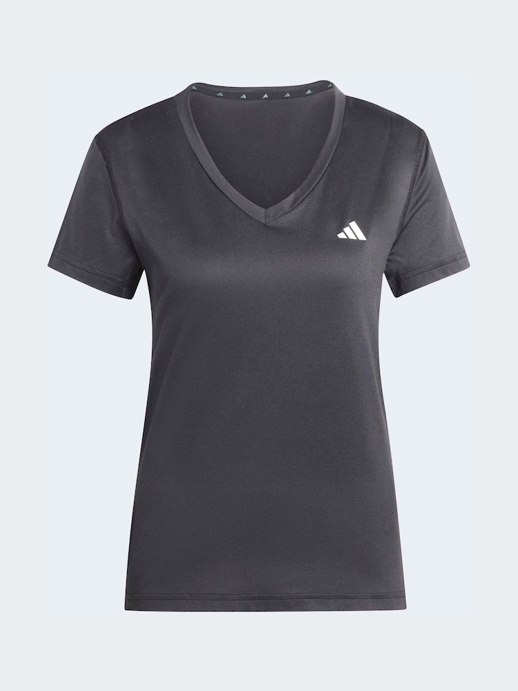 adidas Black Workout Essentials V-Neck T-Shirt - Image 7 of 7 adidas Black Workout Essentials V-Neck T-Shirt - Image 7 of 7