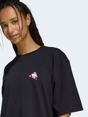 adidas Black Soft Side Oversized Graphic T-Shirt - Image 4 of 6