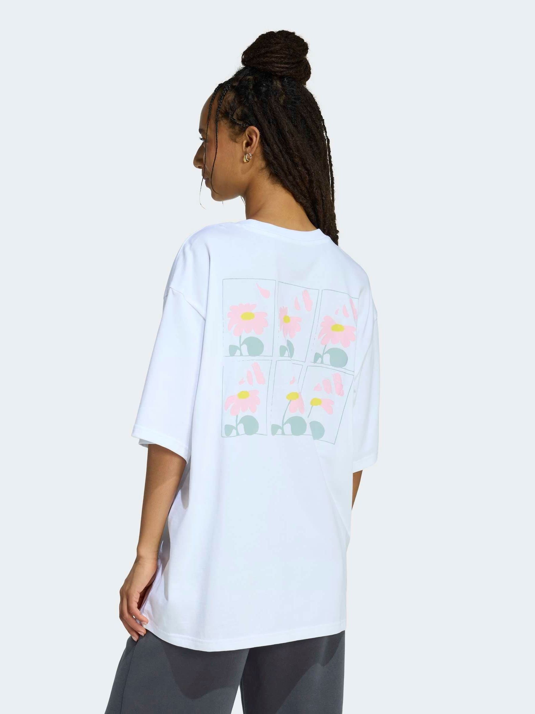 Buy adidas White Soft Side Oversized Graphic T-Shirt from Next