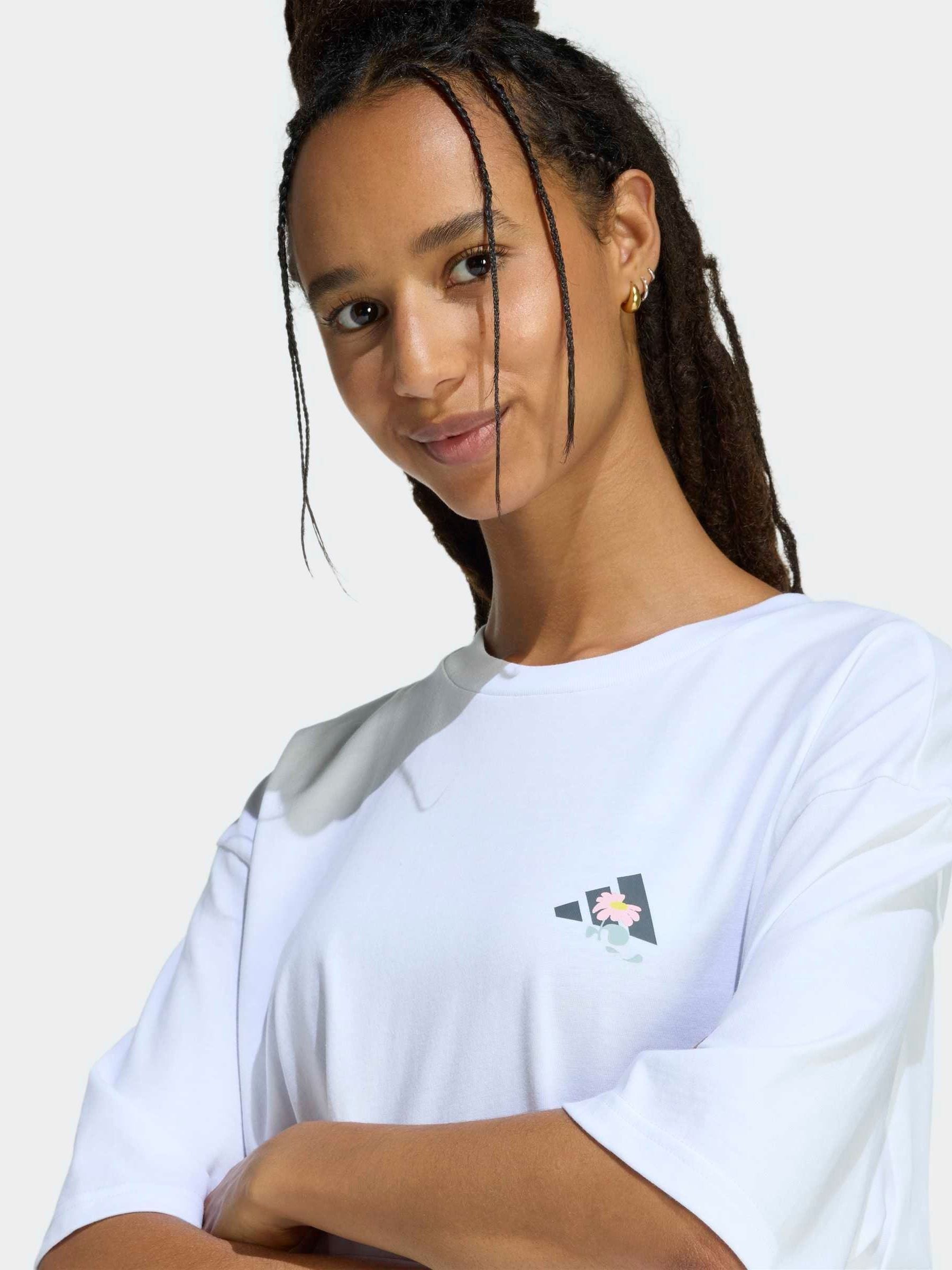Buy adidas White Soft Side Oversized Graphic T-Shirt from Next