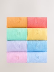 Blue/Green/Purple 8 Pack Embroidered Lasting Fresh Socks - Image 2 of 12