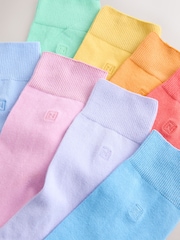 Blue/Green/Purple 8 Pack Embroidered Lasting Fresh Socks - Image 3 of 12