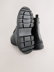 Black Lace Up Leather Boots - Image 3 of 5