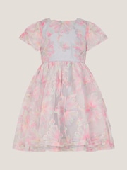 Monsoon Pink Haisley Appliqué Flower Tulle Dress - Image 2 of 4