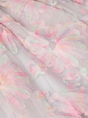 Monsoon Pink Haisley Appliqué Flower Tulle Dress - Image 4 of 4
