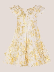 Monsoon Natural Foil Floral Print Tiered Dress - Image 3 of 4