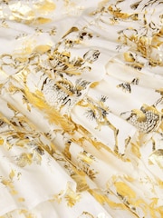 Monsoon Natural Foil Floral Print Tiered Dress - Image 4 of 4