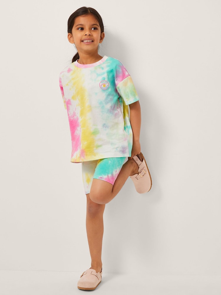 Monsoon White Tie-Dye Cycle Shorts - Image 1 of 5