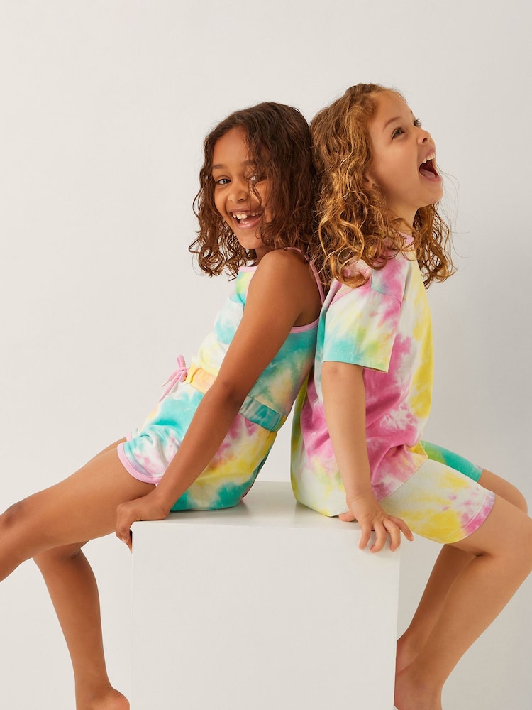 Monsoon White Tie-Dye Cycle Shorts - Image 2 of 5