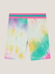 Monsoon White Tie-Dye Cycle Shorts - Image 3 of 5