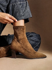 Linzi Brown Blaze Ankle Boots With Stacked Heels - Image 1 of 6