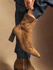 Linzi Brown Blaze Ankle Boots With Stacked Heels - Image 2 of 6