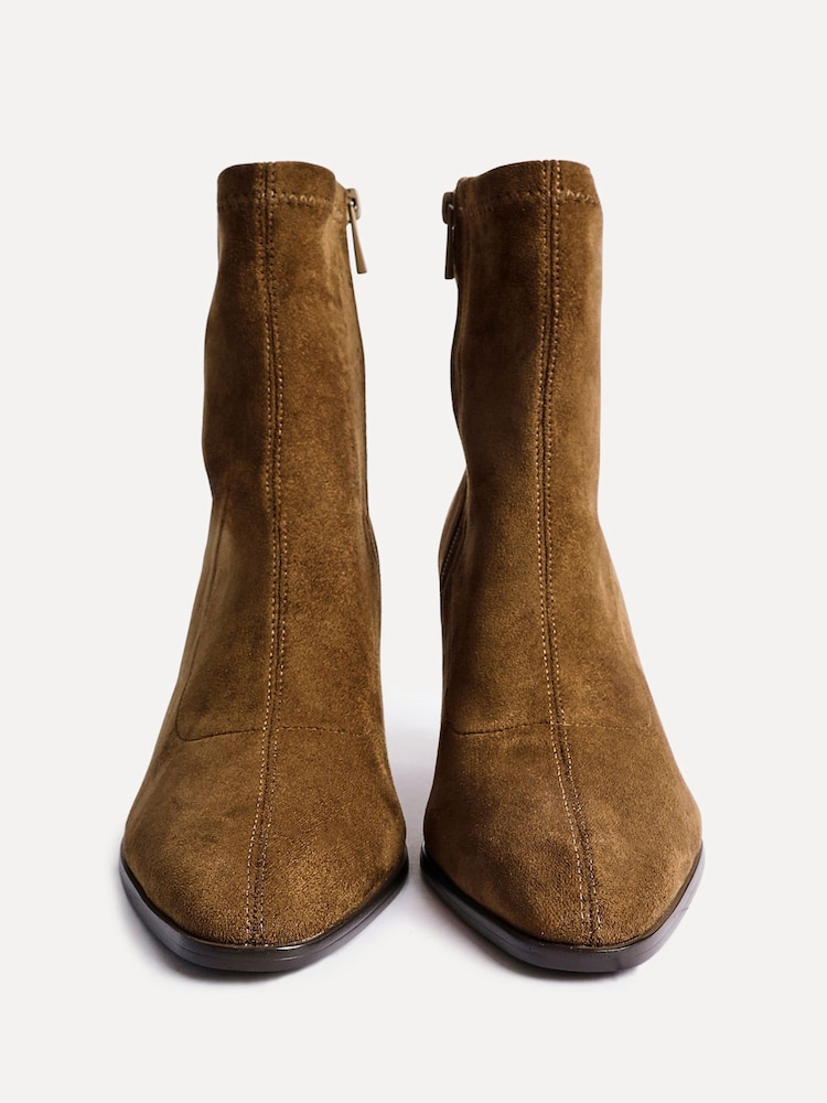 Linzi Brown Blaze Ankle Boots With Stacked Heels - Image 6 of 6