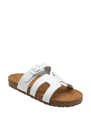 Dunlop White Leather Mule Sandals - Image 1 of 3