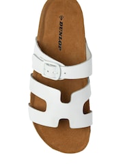 Dunlop White Leather Mule Sandals - Image 3 of 3