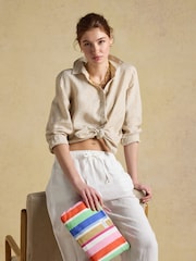 Joules Anna Tan Stripe Long Sleeve Pure Linen Shirt - Image 5 of 7