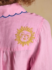 Joules Orla Pink Embroidered Icons Long Sleeve Shirt - Image 9 of 10