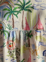 Joules Isobel Coastal Scene Print Crochet Trim Shirt - Image 7 of 8