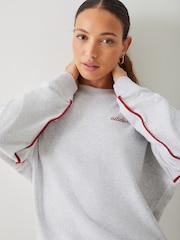 adidas Grey Seasonal Essentials Colorpop Sweatshirt With Embroidered Graphic - Image 4 of 5