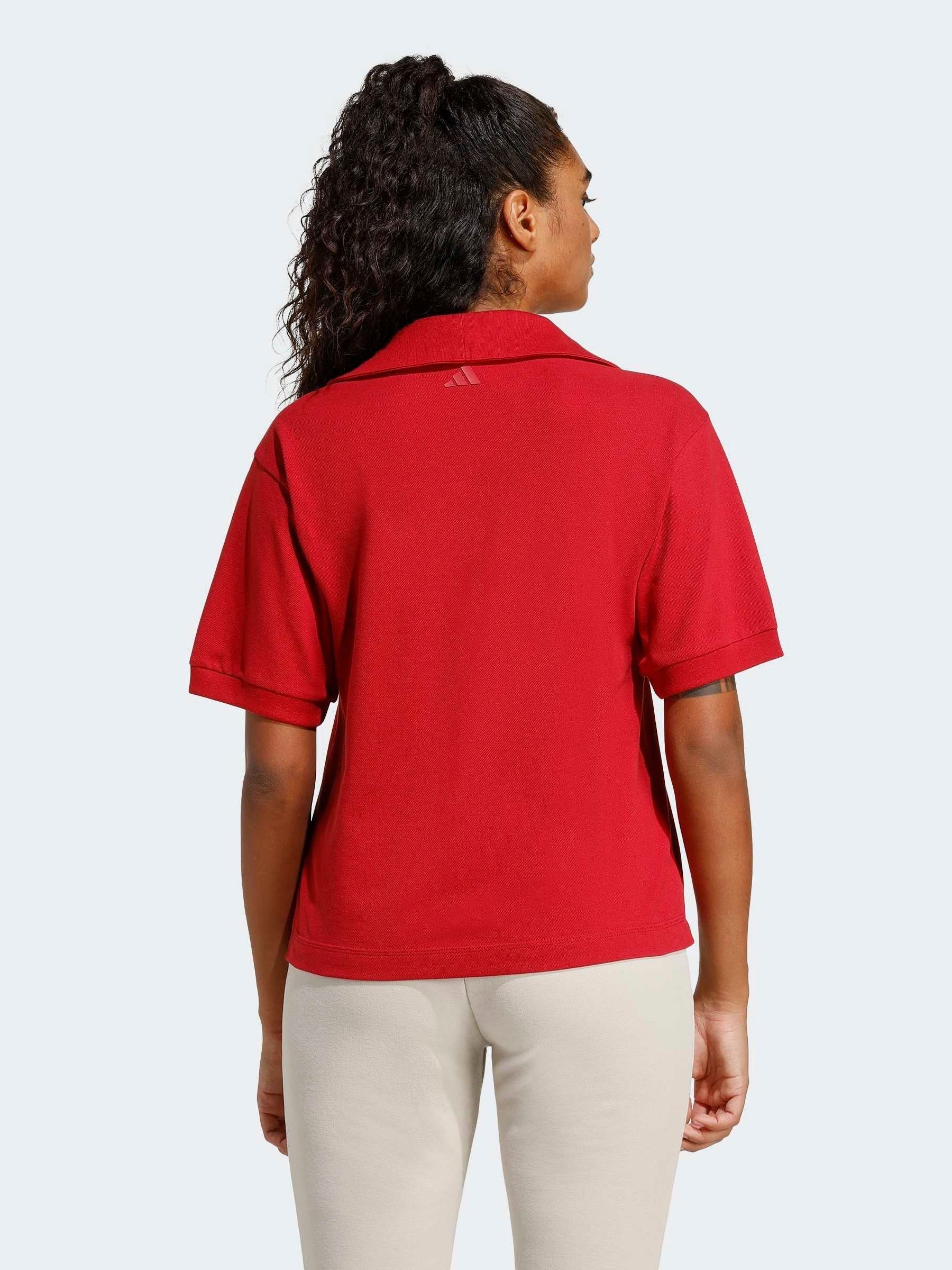 Buy adidas Red Seasonal Essentials Colorpop Polo Shirt With