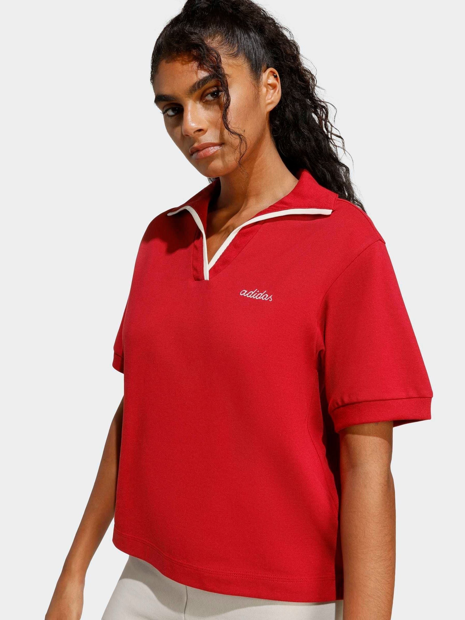 Buy adidas Red Seasonal Essentials Colorpop Polo Shirt With
