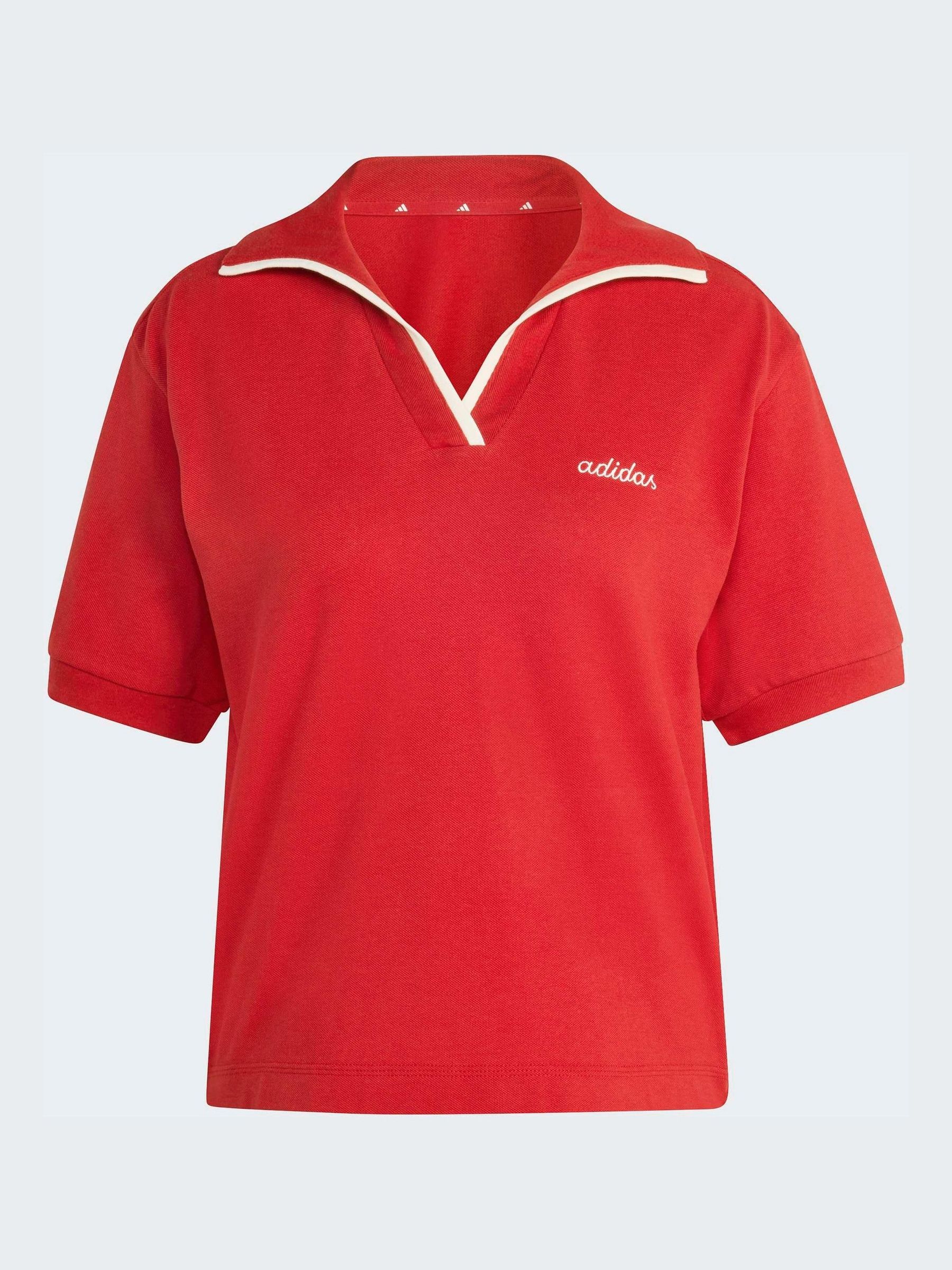 Buy adidas Red Seasonal Essentials Colorpop Polo Shirt With