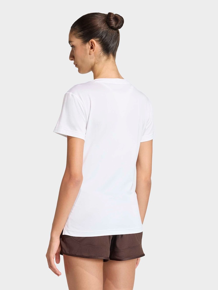 adidas White Workout Essentials V-Neck T-Shirt - Image 2 of 7 adidas White Workout Essentials V-Neck T-Shirt - Image 2 of 7