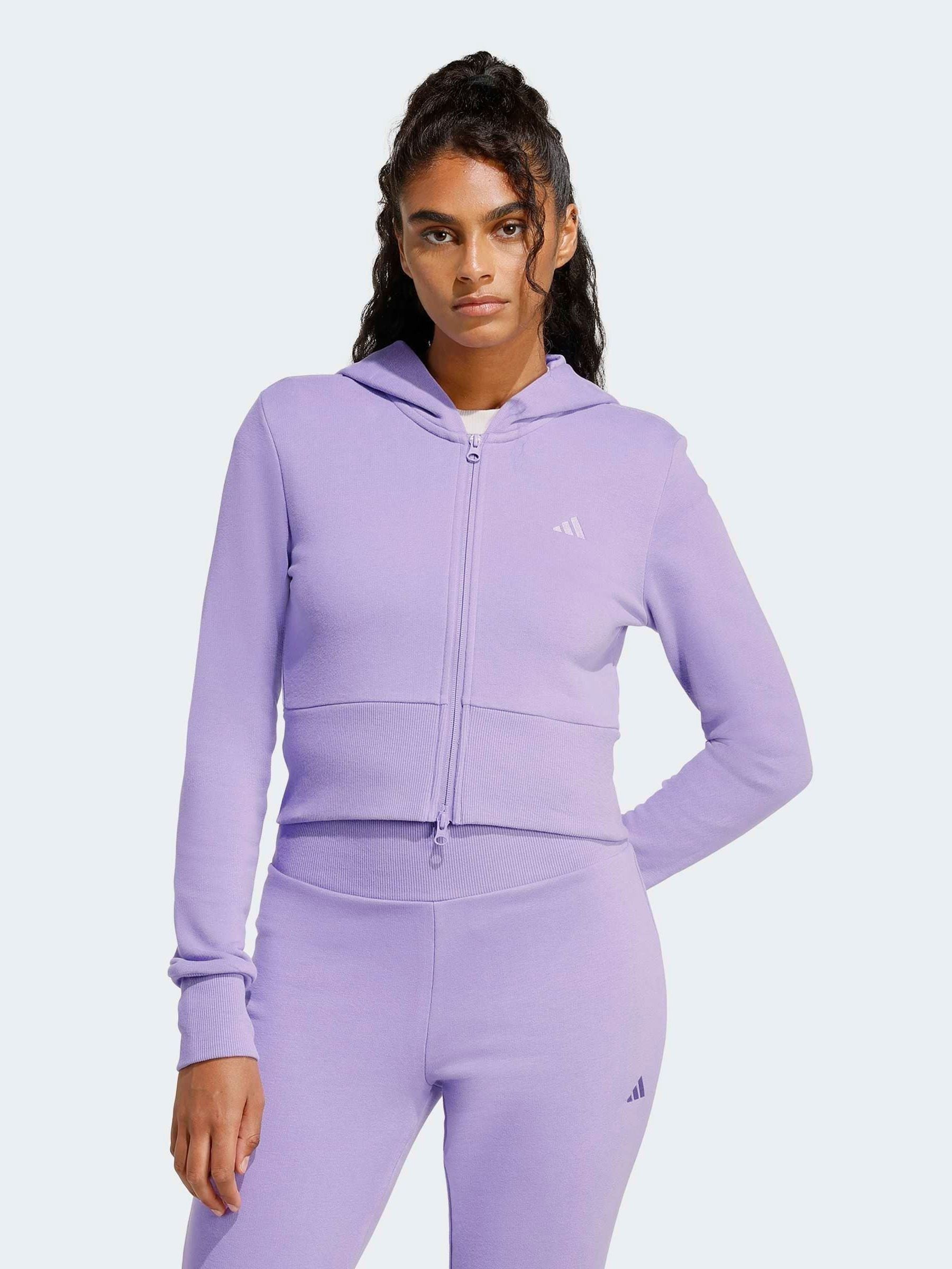 Buy Purple - adidas Seasonal Essentials French Terry Full-Zip