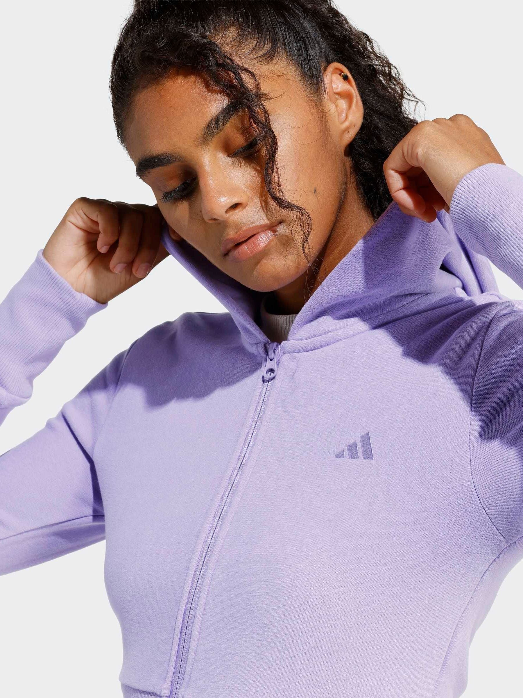Buy adidas Purple Seasonal Essentials French Terry Full-Zip Hoodie