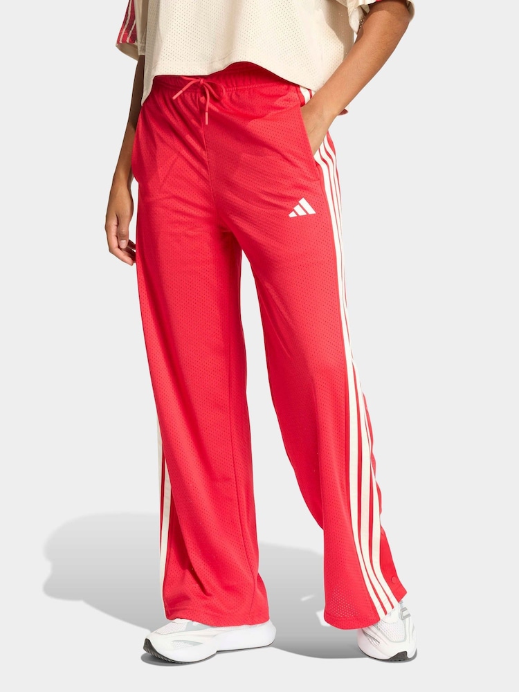 adidas Red Stadium Wide Leg Seasonal Trousers - Image 1 of 6