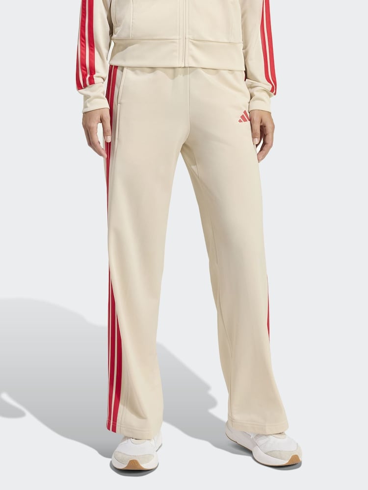 adidas Brown 3 -Stripe Fashion Wide Leg Trousers - Image 1 of 6