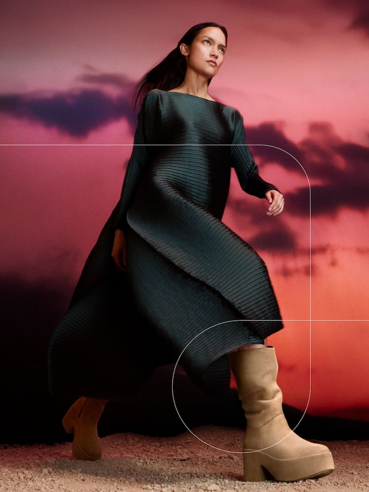 FitFlop Platforms Slouch Suede Heeled Short Boots - Image 1 of 6