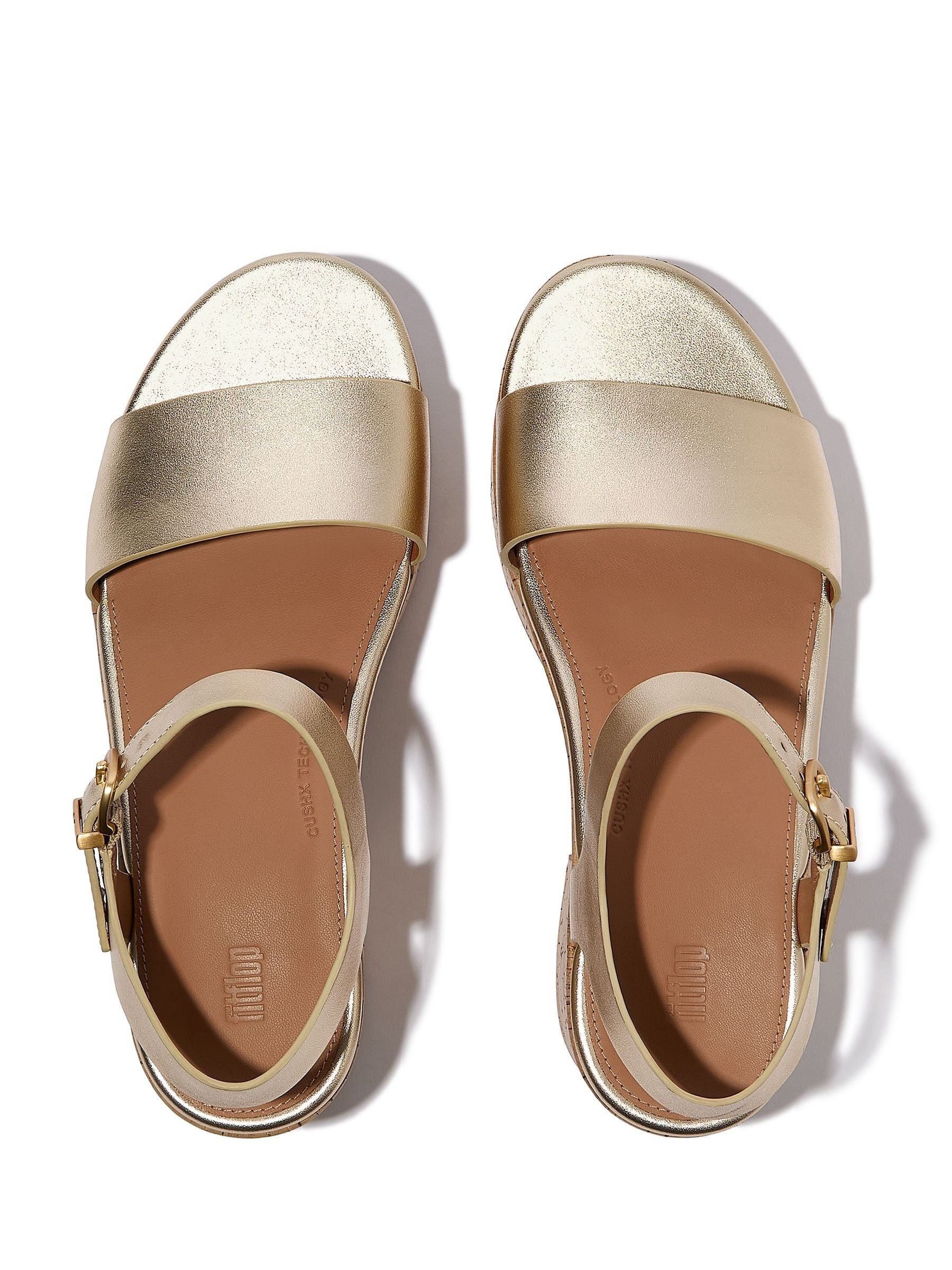 FITFLOP●レザー コルク アンクル ストラップ サンダル Next：日本 FitFlop シルバー プラットフォーム レザー コルク