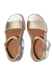 FitFlop Silver Platfforms Leather Cork Heeled Ankle Strap Sandals - Image 3 of 4