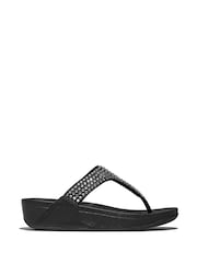 Preto - FitFlop Lulu Maxi Crystal Toe Post Black Sandals - Imagem 2 de 5