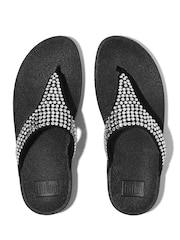 Preto - FitFlop Lulu Maxi Crystal Toe Post Black Sandals - Imagem 4 de 5