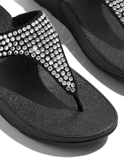 Preto - FitFlop Lulu Maxi Crystal Toe Post Black Sandals - Imagem 5 de 5