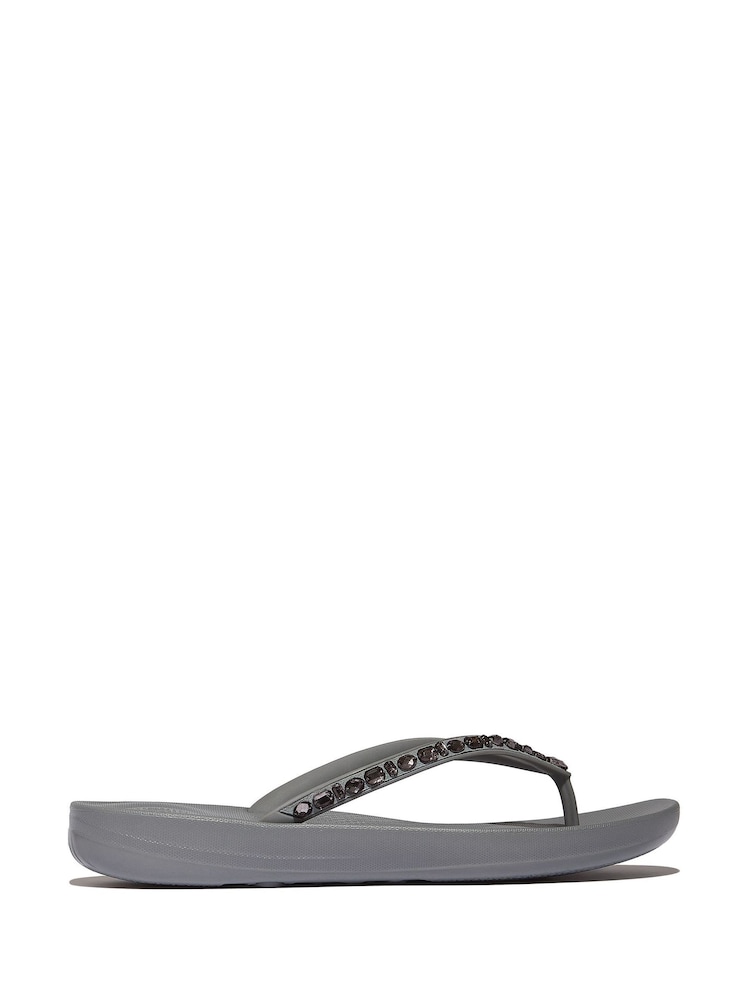 FitFlop Grey iQushion Multi Crystal Ergonomic Sandals - Image 2 of 5 FitFlop Grey iQushion Multi Crystal Ergonomic Sandals - Image 2 of 5