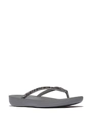 FitFlop Grey iQushion Multi Crystal Ergonomic Sandals - Image 3 of 5