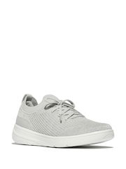 FitFlop Silver Super Q Knit Slip On Laced Sneakers - Image 3 of 5